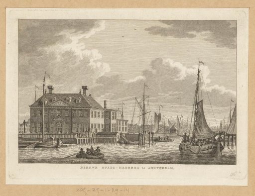 View of the Nieuwe Stadsherberg on the IJ in Amsterdam