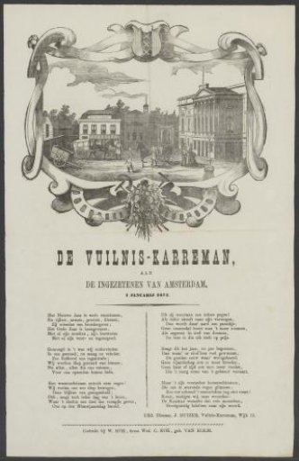 New Year's greeting of the Amsterdam refuse collectors for the year 1875