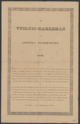 New Year's greeting of the Amsterdam refuse collectors for the year 1849