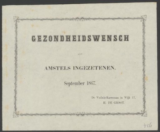 Kermis print of the Amsterdam garbage collectors for the year 1867