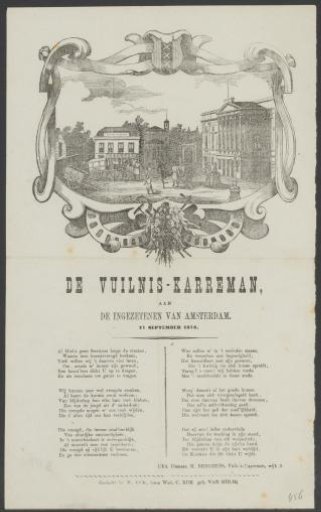 Kermis print of the Amsterdam garbage collectors for the year 1876