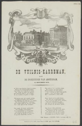 Kermis print of the Amsterdam garbage collectors for the year 1876
