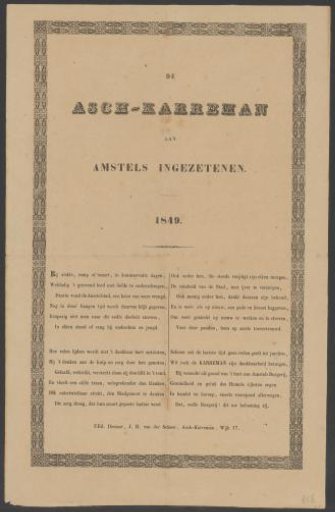 Fair Print of the Amsterdam Askarrenmen for the Year 1849