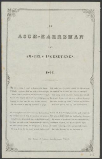 Fair Print of the Amsterdam Askarrenmen for the Year 1866
