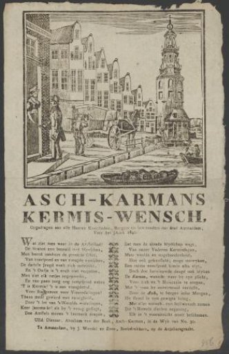 Kermis print of the Amsterdam ash-cart men for the year 1840