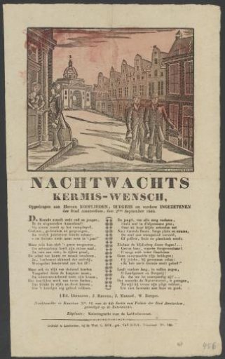 Kermis print of the Amsterdam Night Watch for the year 1844