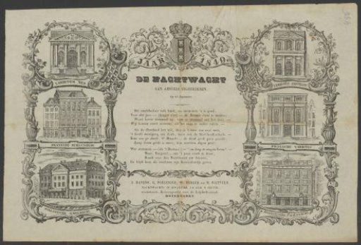 Kermis print of the Amsterdam Night Watch for the year 1849