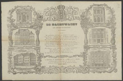 Kermis print of the Amsterdam Night Watch for the year 1849