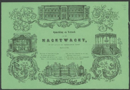 Kermis print of the Amsterdam Night Watch for the year 1854