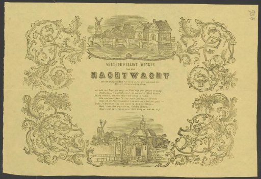Kermis print of the Amsterdam Night Watch for the year 1858