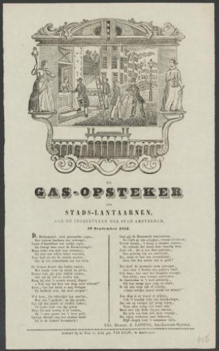 Carnival wish from the gas lamp lighters of Amsterdam for the year 1853