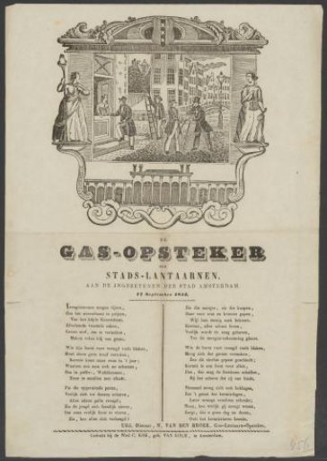 Carnival wish from the gas lamp lighters of Amsterdam for the year 1854