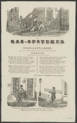 Kermis print of the Amsterdam gas lamp lighters for the year 1859