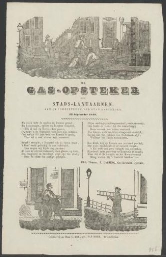 Kermis print of the Amsterdam gas lamp lighters for the year 1859
