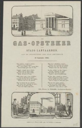 Kermis print of the Amsterdam gas lamp lighters for the year 1865