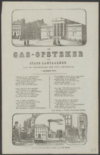 Fair print of the Amsterdam gas lamp lighters for the year 1878
