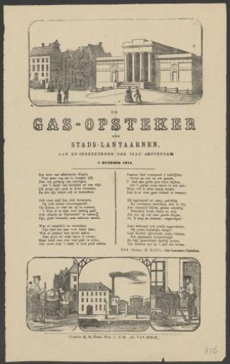 Fair print of the Amsterdam gas lamp lighters for the year 1883
