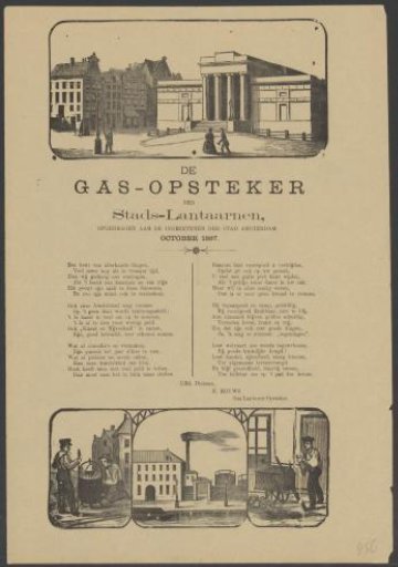 Fair print of the Amsterdam gas lamp lighters for the year 1887