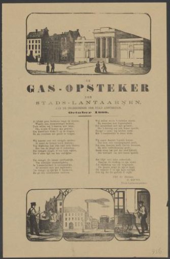 Fair print of the Amsterdam gas lamp lighters for the year 1888