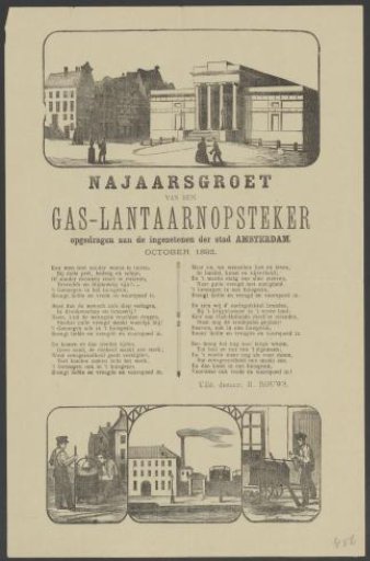 Autumn Greeting from the Amsterdam gas lamp lighters for the year 1892