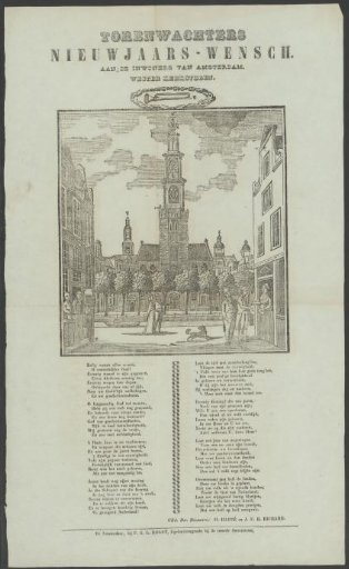 New Year's Greeting from the Tower Watchmen of the Westerkerk Tower in Amsterdam