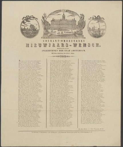 New Year's Greeting of the Amsterdam Newspaper Distributors for the Year 1855
