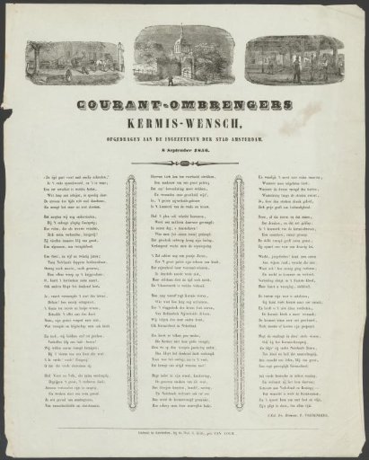 New Year's Greeting of the Amsterdam Newspaper Distributors for the Year 1856