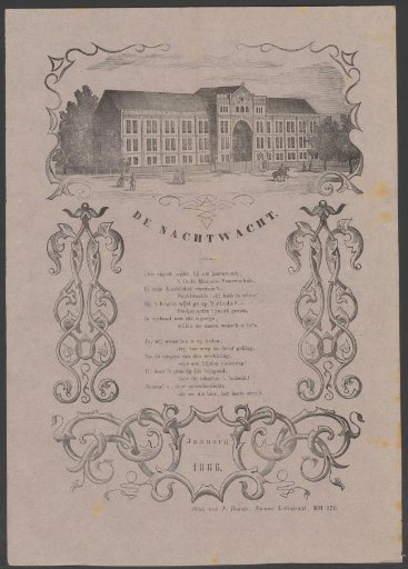 New Year's greeting from the Amsterdam Night Watch for the year 1866