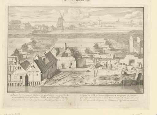 Ruins of the Three Burnt Linen Docks on the Rampart at the Smallepadsgracht, 1680