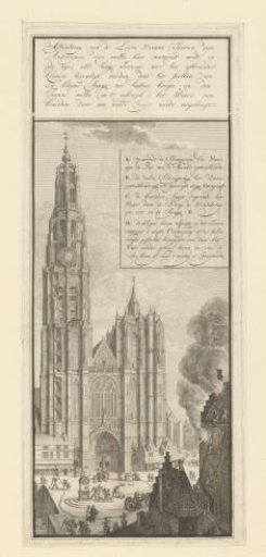 Demonstration of the Hose Fire Engines on the Tower of the Cathedral of Our Lady in Antwerp, ca. 1670-1680