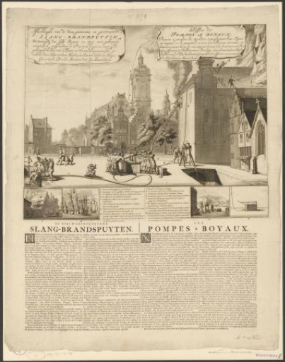 Application of the new fire hoses, 1677