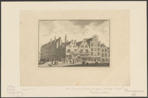 Houses at the Visbrug in Leiden, before the fire of 1766