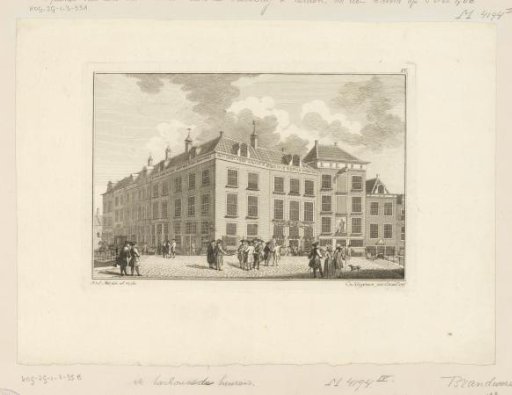 Rebuilt houses at the Visbrug in Leiden, after the fire of 1766