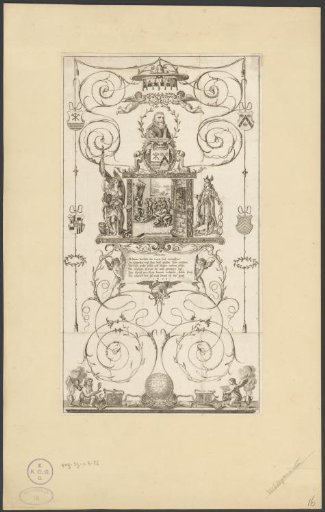Stained glass panel with a scene from the history of Miltiades, with a bust of Rombout Hogerbeets, 1627