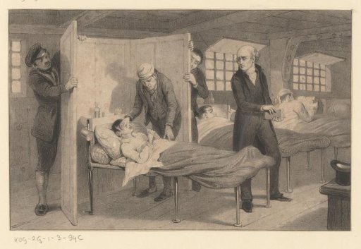 A dying man on his sickbed