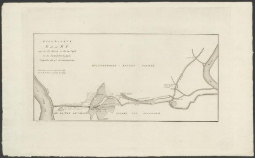 Map of the dike breach in the Bommelerwaard, 1809