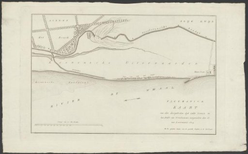 Map of the dike breach near Loenen, 1809