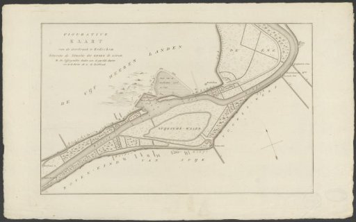 Map of the dike breach at Kedichem, 1809
