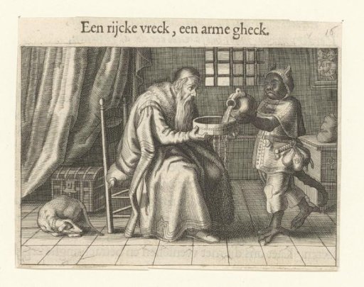 Demon Pouring Water into a Sieve Held by an Old Man
