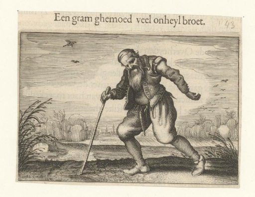 Man Walking with a Walking Stick