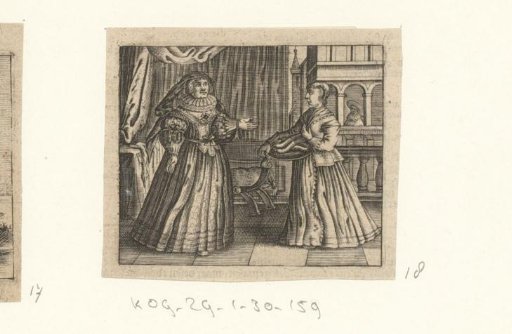 Wealthy spinster speaks with a chambermaid