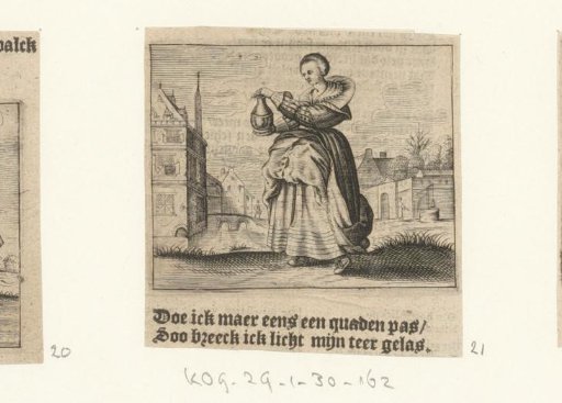 Woman walks carefully with a vase