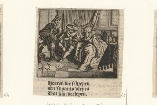 Two men trying to console a crying woman with jewels