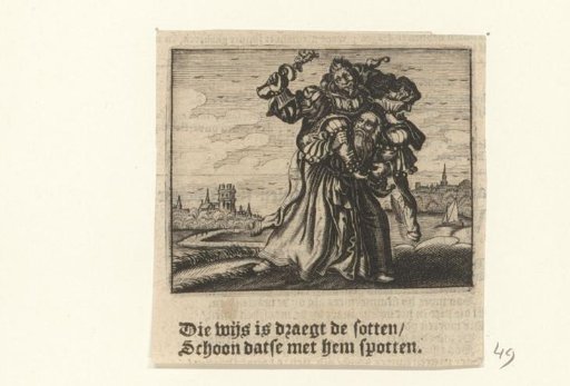 A Man with a Long Beard and a Man with a Jester on His Shoulders