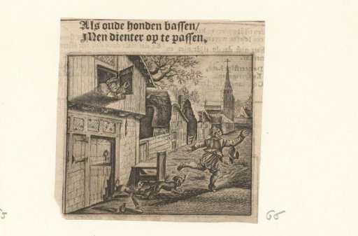 A Man Pursued by Two Dogs