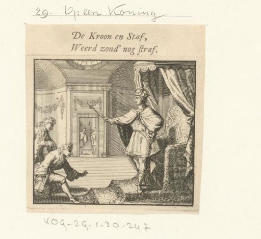 Two men bowing to the king