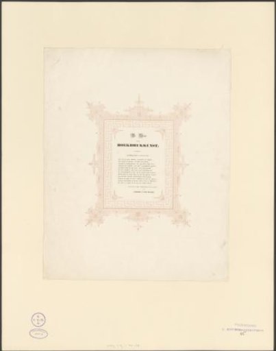 Copperplate print with a poem on the flourishing of the printing press