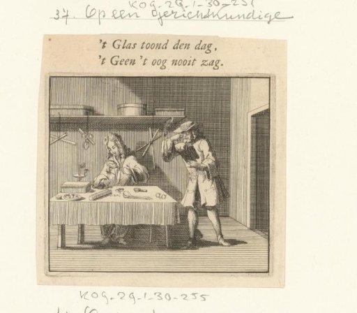 Man examining an insect with a magnifying glass