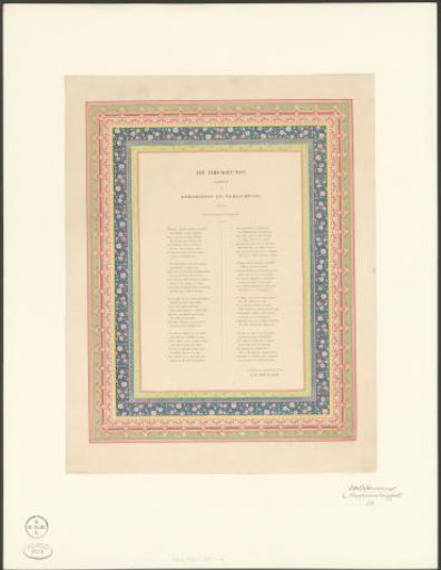 Copperplate print with a decorative frame