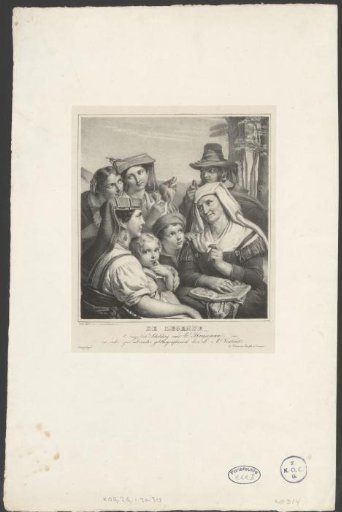 Old woman telling a story to a group of young people